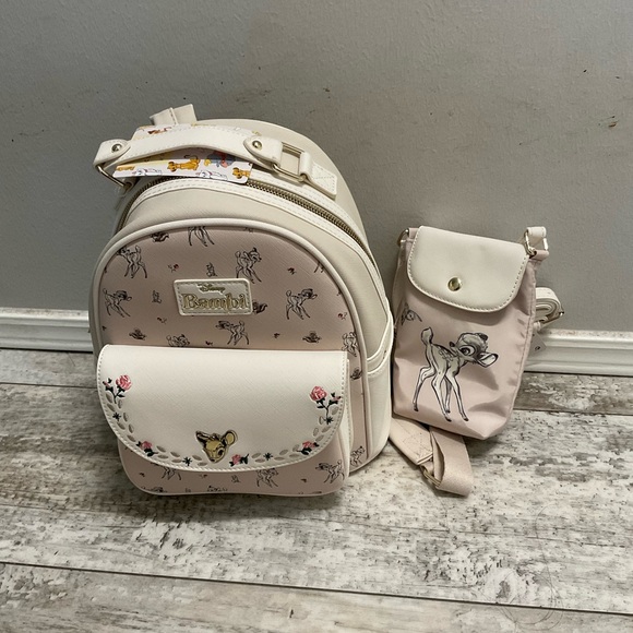 Disney Handbags - NWT Bambi backpack and phone crossbody bag